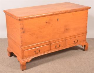 Appraisal: Pennsylvania Chippendale Softwood Dower Chest Molded lid interior walnut till