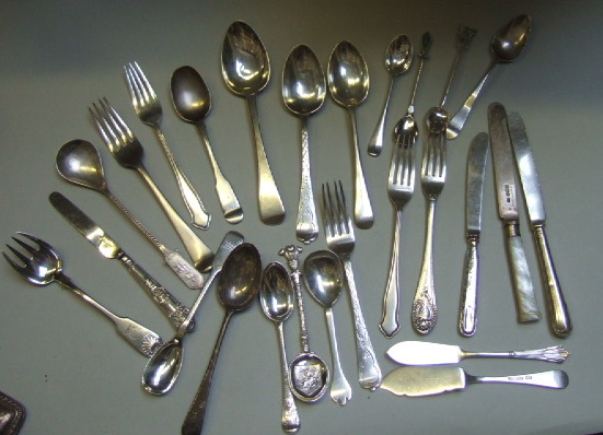 Appraisal: Twenty items of silver flatware including spoons forks and knives