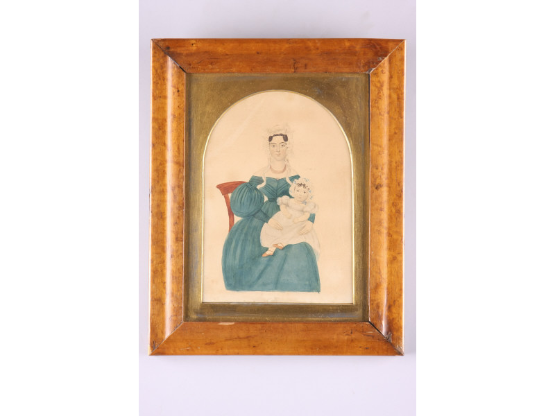 Appraisal: American School Miniature Portrait th c watercolor on paper of