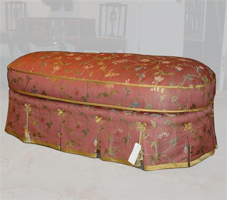 Appraisal: Oval Floral Upholstered Ottoman Estimate -