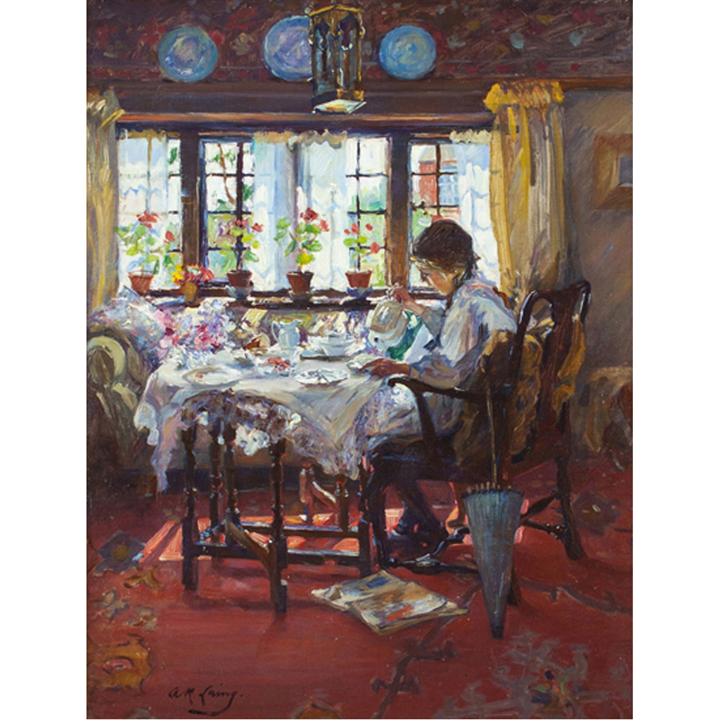 Appraisal: ANNIE ROSE LAING SCOTTISH - A SUNLIT BREAKFAST ROOM Signed