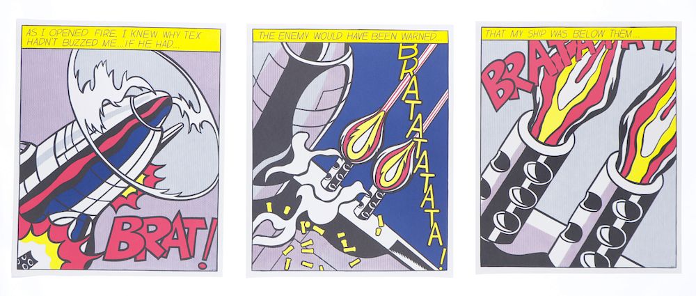 Appraisal: Roy Lichtenstein - As I Opened Fire triptych Roy Lichtenstein