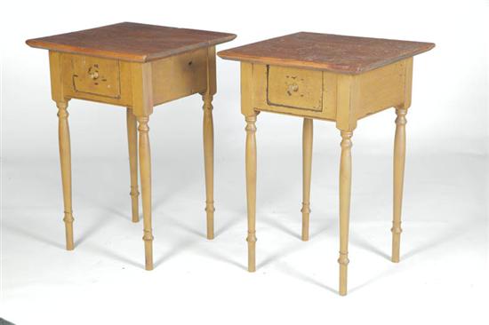 Appraisal: PAIR OF SHERATON-STYLE STANDS American late th century pine Made