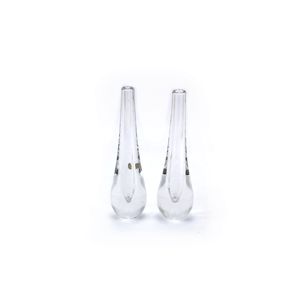 Appraisal: Pair of Val Saint Lambert Glass Bud Vases Height inches