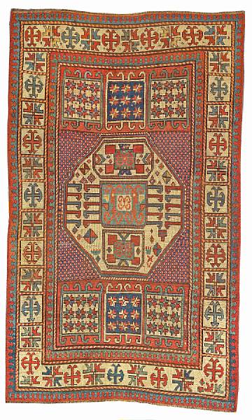 Appraisal: A Kazak rug Caucasian late th century size approximately ft