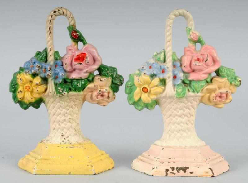 Appraisal: Lot of Cast Iron Mixed Flower Doorstops Description Made by