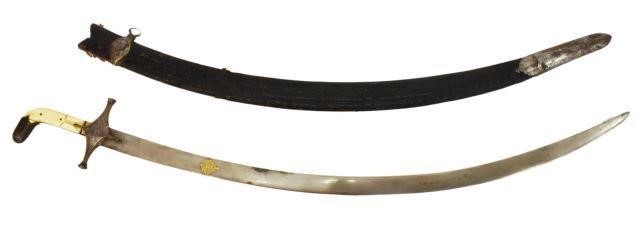 Appraisal: Indo-Persian sword th c having a curved blade with one