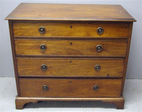 Appraisal: Mahogany straight front chest of four long graduated drawers th