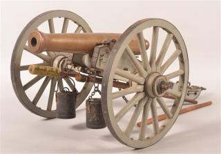 Appraisal: Vintage Civil War Style Miniature Working Cannon Cannon signed with