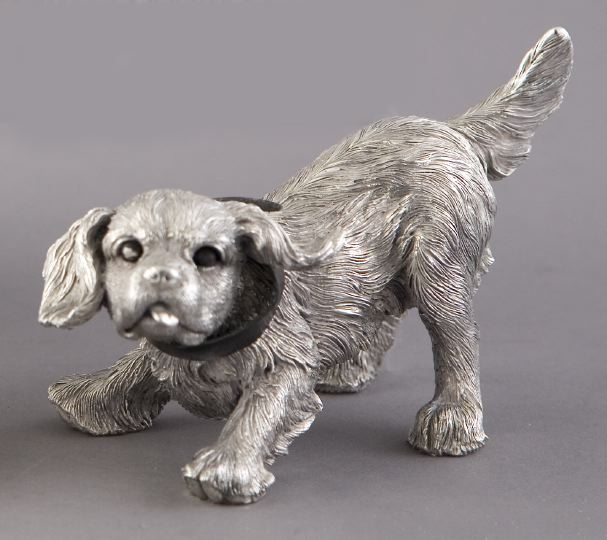 Appraisal: English Sterling Silver-Clad Figure of a Cocker Spaniel Puppy fourth