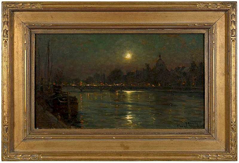 Appraisal: Georges Philibert Charles Maroniez French - Moonlight on the Thames