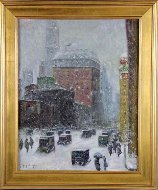 Appraisal: Guy Carleton Wiggins Oil Painting On CanvasDepicting a 's New