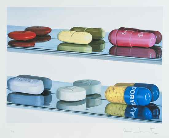 Appraisal: Damien Hirst b Six Pills Large inkjet print in colours