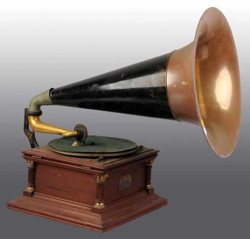 Appraisal: Victrola No with Large Brass Metal Horn Description Working Some