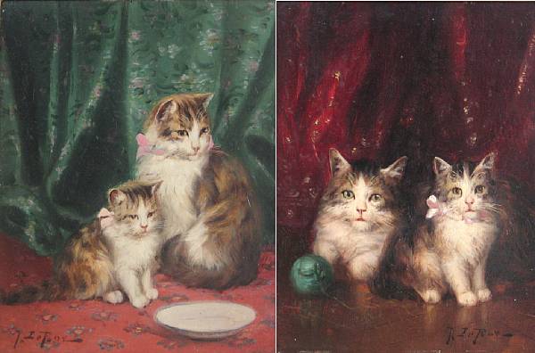 Appraisal: Jules Leroy French - Two kittens and a ball of