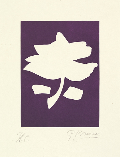 Appraisal: GEORGES BRAQUE Le tir l'arc Woodcut printed in violet on