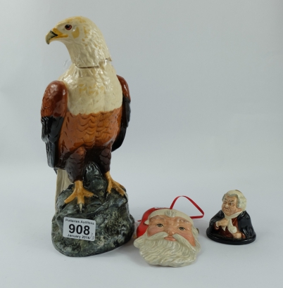 Appraisal: Royal Doulton whiskey decanter fish eagle Santa Claus Christmas tree