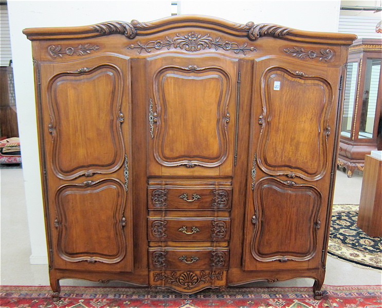 Appraisal: LOUIS XV PROVINCIAL STYLE WALNUT ARMOIRE French early th century