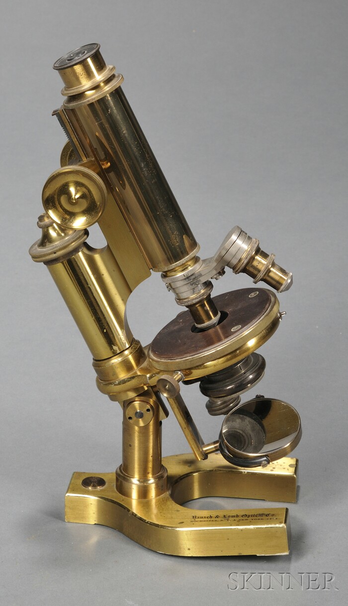 Appraisal: Lacquered Brass Monocular Compound Microscope Bausch Lomb Rochester and New