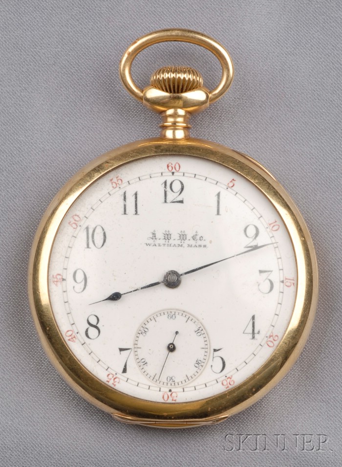 Appraisal: kt Gold Open Face Pocket Watch A W W Co