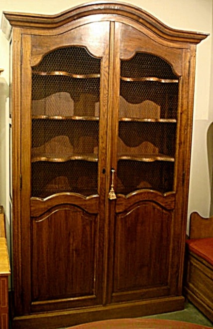 Appraisal: Federal Style Linen Press with Twin Grillwork Doors H inches