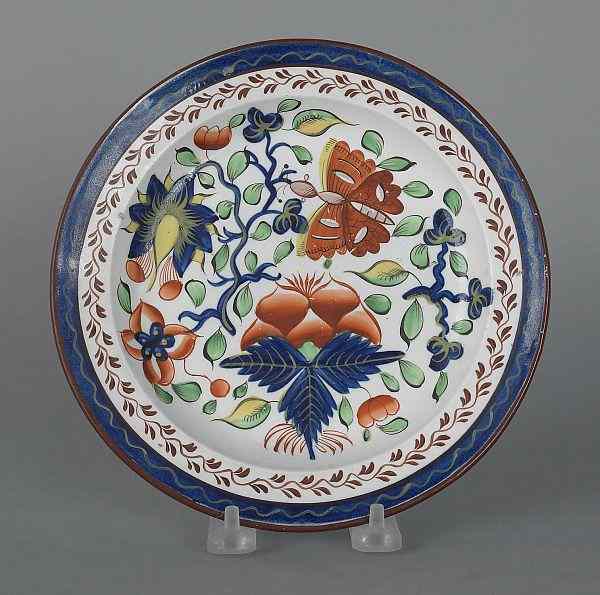 Appraisal: Gaudy Dutch butterfly pattern plate th c dia