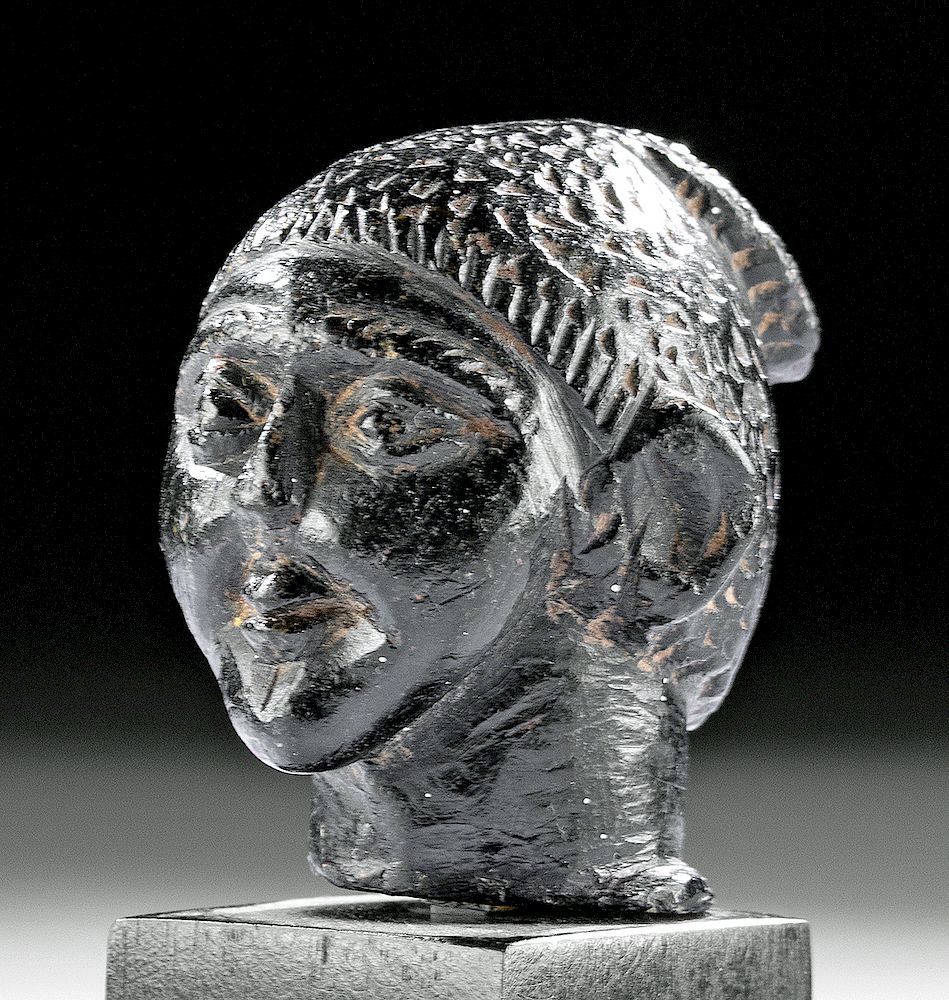 Appraisal: Miniature Egyptian Coptic Steatite Woman's Head Holiday Shipping Deadlines USA