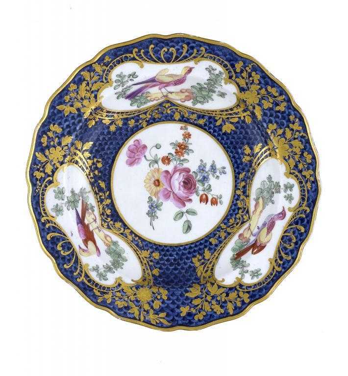 Appraisal: AN INTERESTING DERBY PLATE possibly outside-decorated with a version of