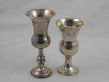 Appraisal: A hallmarked silver Kiddush cup approx cm high Birmingham and