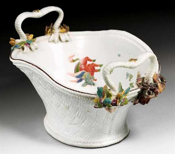 Appraisal: SEASONS BASKET Meissen circa Model by J J Kaendler Sulkowski