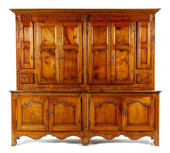 Appraisal: A Louis XV Provincial Walnut Meuble a Deux Corps Height