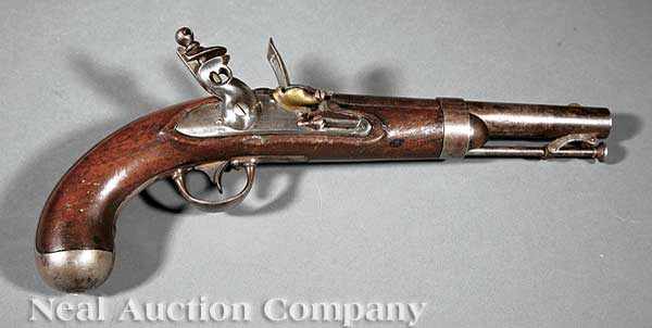 Appraisal: A US Johnson Flintlock Pistol the backplate marked U S