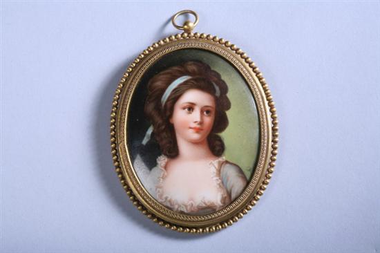 Appraisal: CONTINENTAL PORCELAIN MINIATURE PORTRAIT PLAQUE OF COUNTESS POTOKA late th