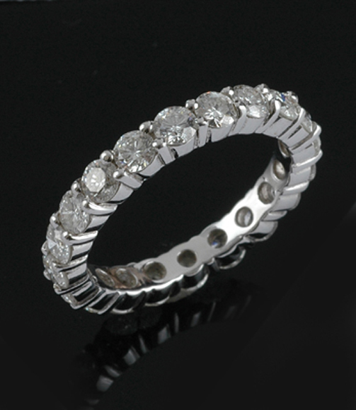 Appraisal: A full circle diamond eternity ring The ct white gold