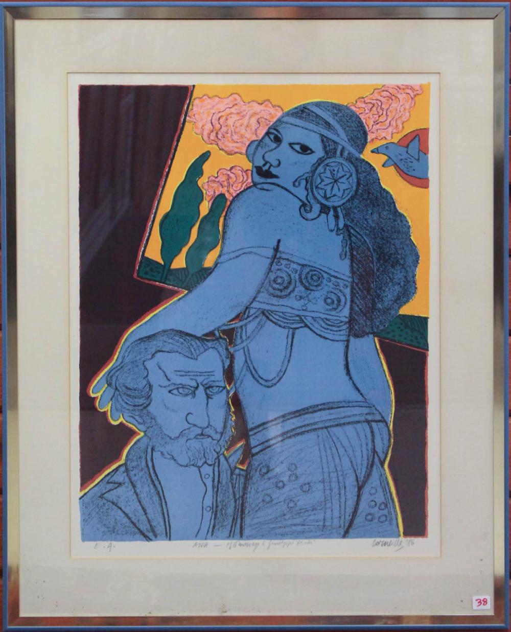 Appraisal: GUILLAUME CORNEILLE - lithograph Aida- Homage a Giuseppe Verdi man