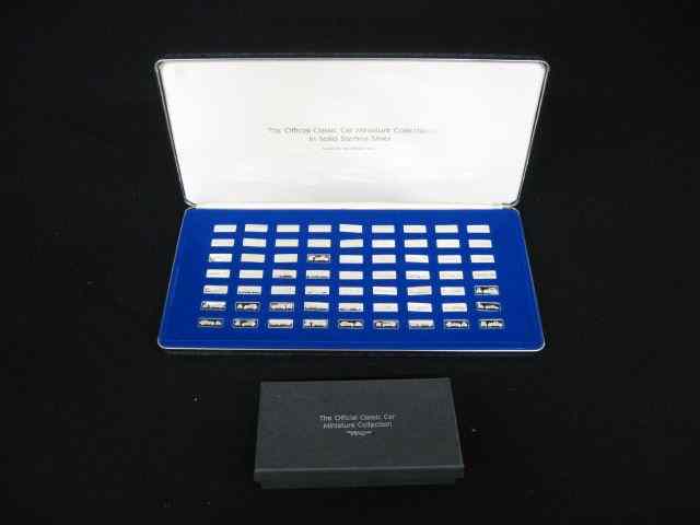 Appraisal: pc Sterling Miniature Ingot Collection''Classic Cars'' in deluxe album