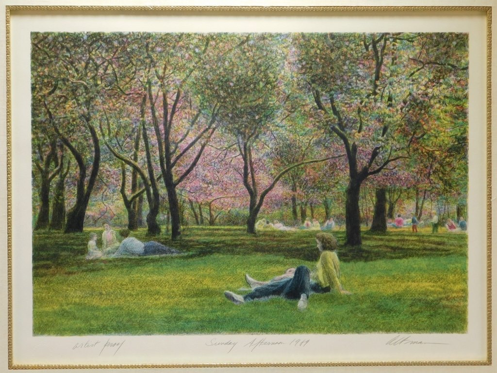 Appraisal: HAROLD ALTMAN POINTILISM LANDSCAPE LITHOGRAPH Pennsylvania France - Titled Spring