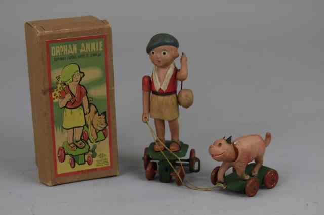 Appraisal: SANDY AND ORPHAN ANNIE BOXED TOY Japan celluloid figures of