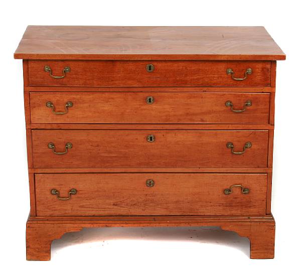 Appraisal: An American maple chest of four drawers restorations repairs height