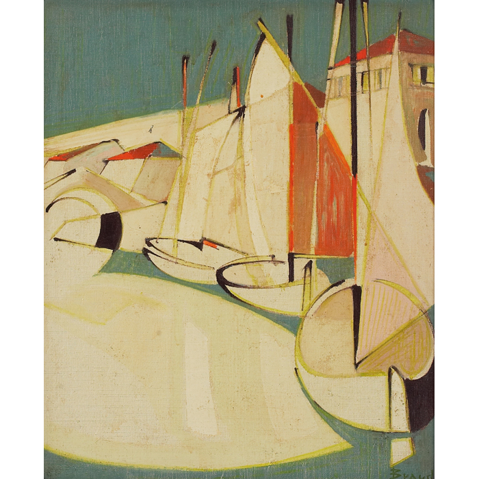 Appraisal: Artist Unknown European th century ''Abstracted Sail Boats '' c