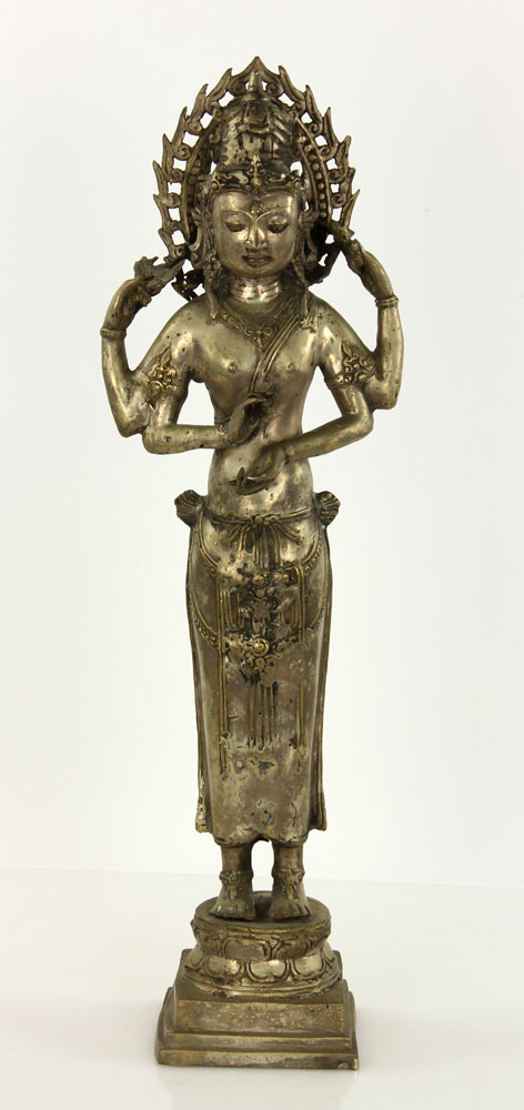 Appraisal: - th C Thai Standing Bronze Buddha th century Thai