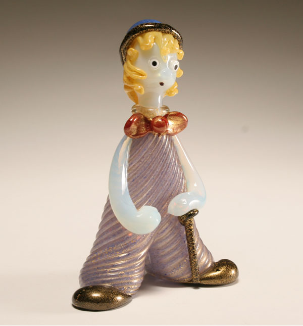 Appraisal: Artisti Barovier Murano art glass clown figure c 's Mottled