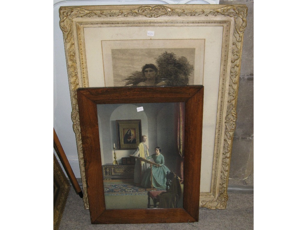 Appraisal: Lot comprising a signed engraving and a print