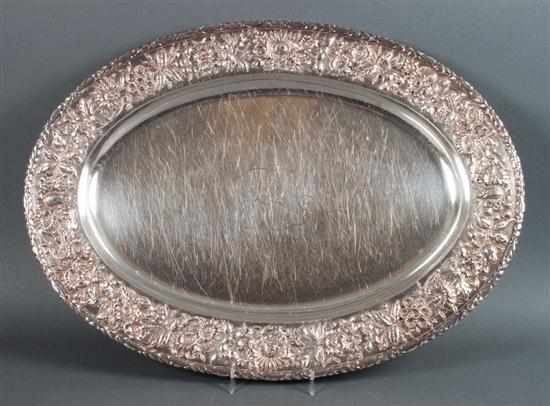 Appraisal: American repousse sterling silver oval platter S Kirk Son Co