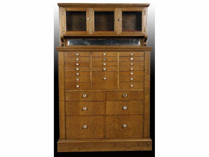 Appraisal: Oak Dental Cabinet Description '' x '' drawers Magnificent condition