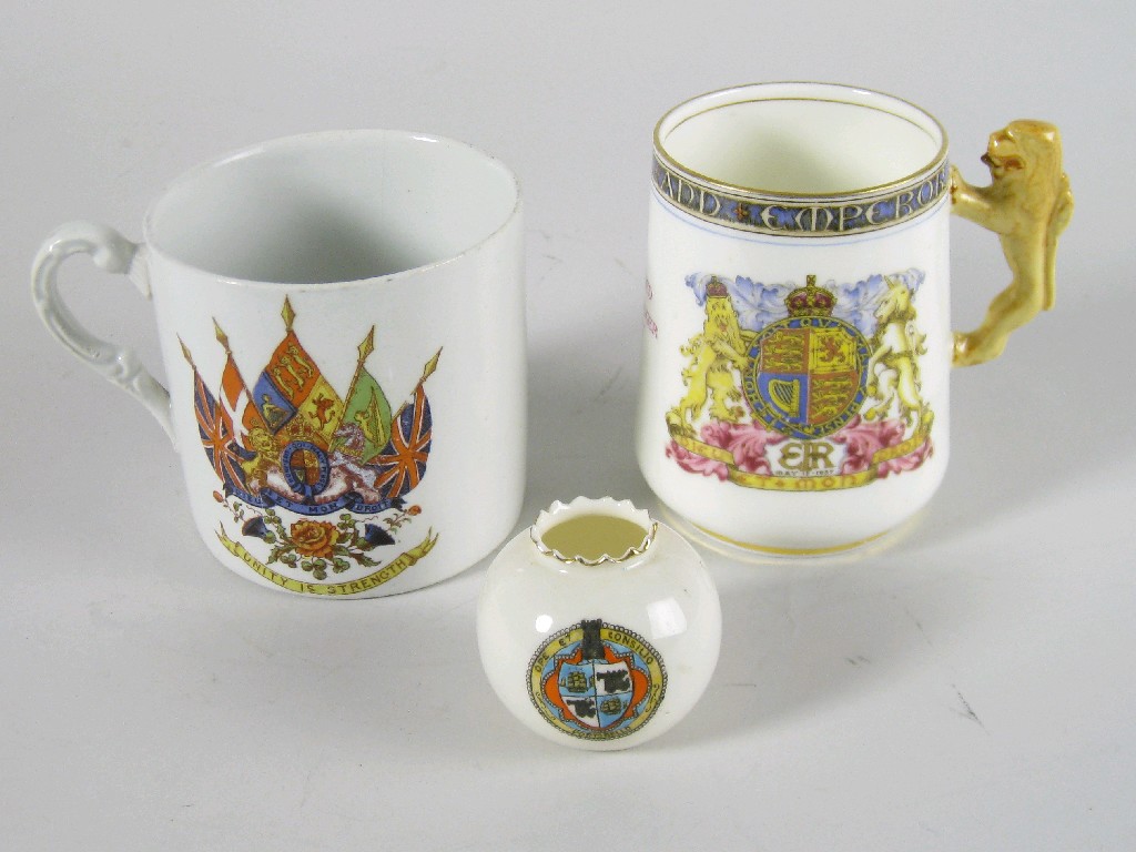 Appraisal: A Paragon China Edward VIII Commemorative Mug with lion handle