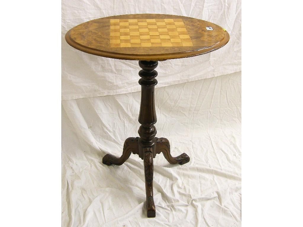 Appraisal: Victorian burr walnut oval games table the top inset with