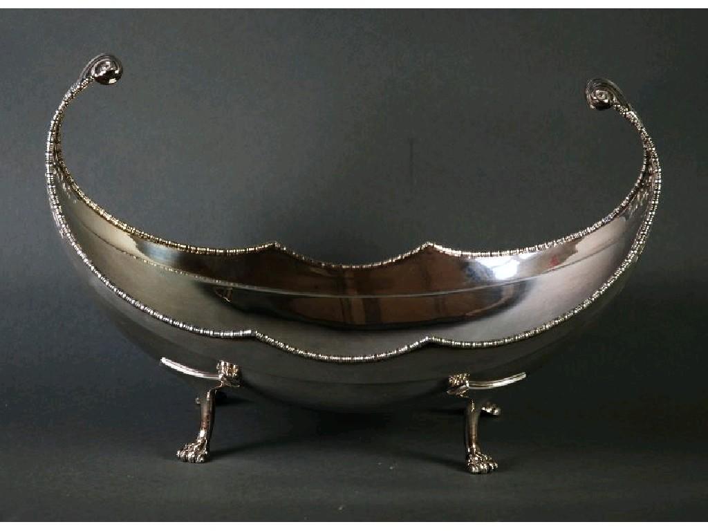 Appraisal: GEORGE V PIERCED SILVER STYLISH TWO HANDLE DISH by W