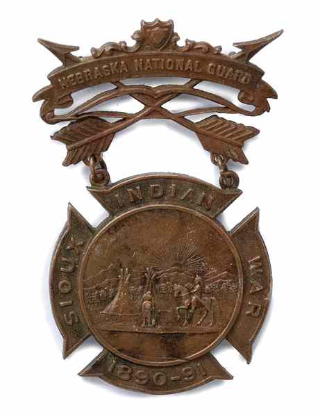 Appraisal: Nebraska National Guard Medal from the Sioux Indian War These