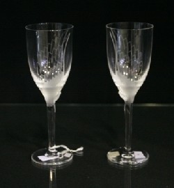 Appraisal: A pair of Lalique 'Angel' wine glasses